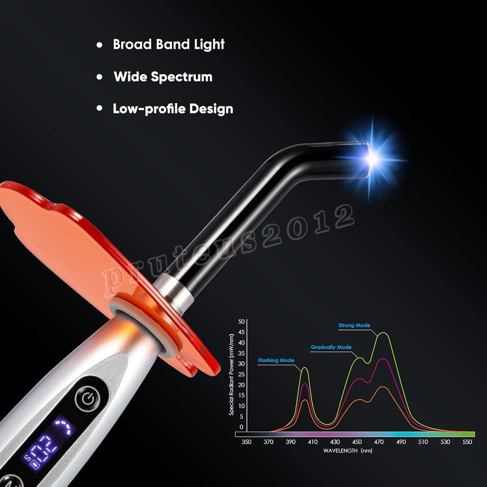Professional Dental LED Curing Light Lamp Wireless Cordless 2000MW Optional