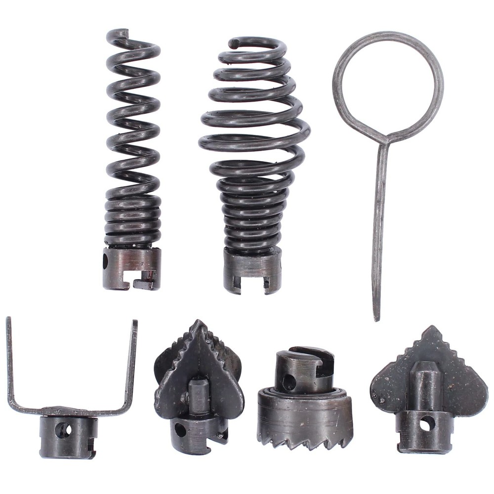 Drain Cleaner Combination Cutter Head Set 16mm Spring Automatic Locking Dredging