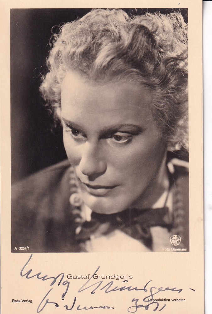Gustaf Gründgens - Ross A 3254/1 - original signed