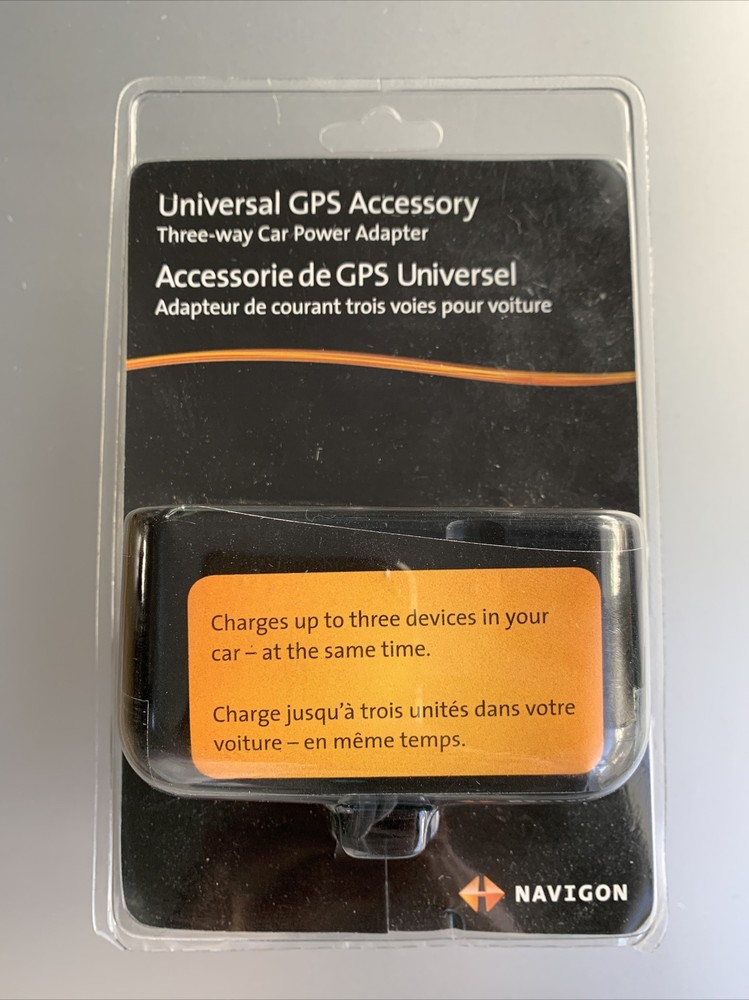 Brand New Sealed NAVIGON Universal GPS Accessory Three-way Car Power Adapter
