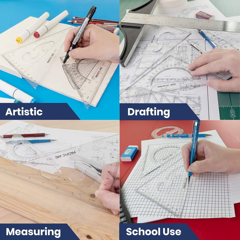 Pacific Arc Triangle Set 8 Inch 30/60 & 45/90