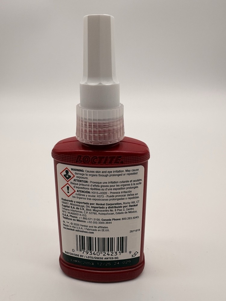 Loctite Threadlocker 242 Medium Strength, 50ml EXPIRED 12/25