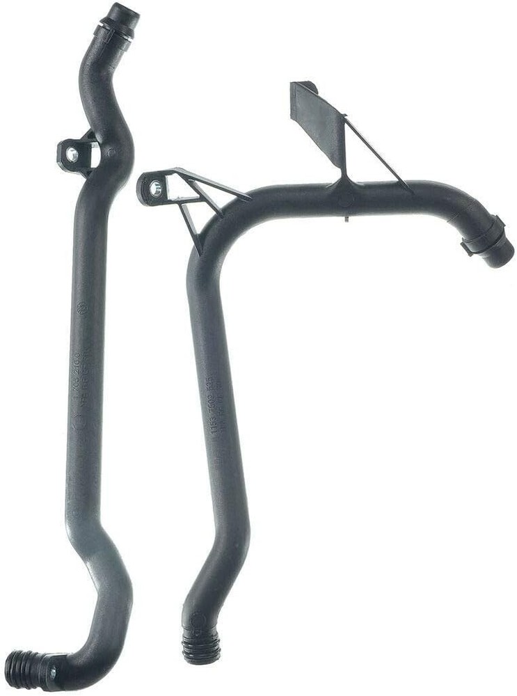 Set of 2 Engine Heater Inlet Pipe and Water Coolant with O-Rings Black