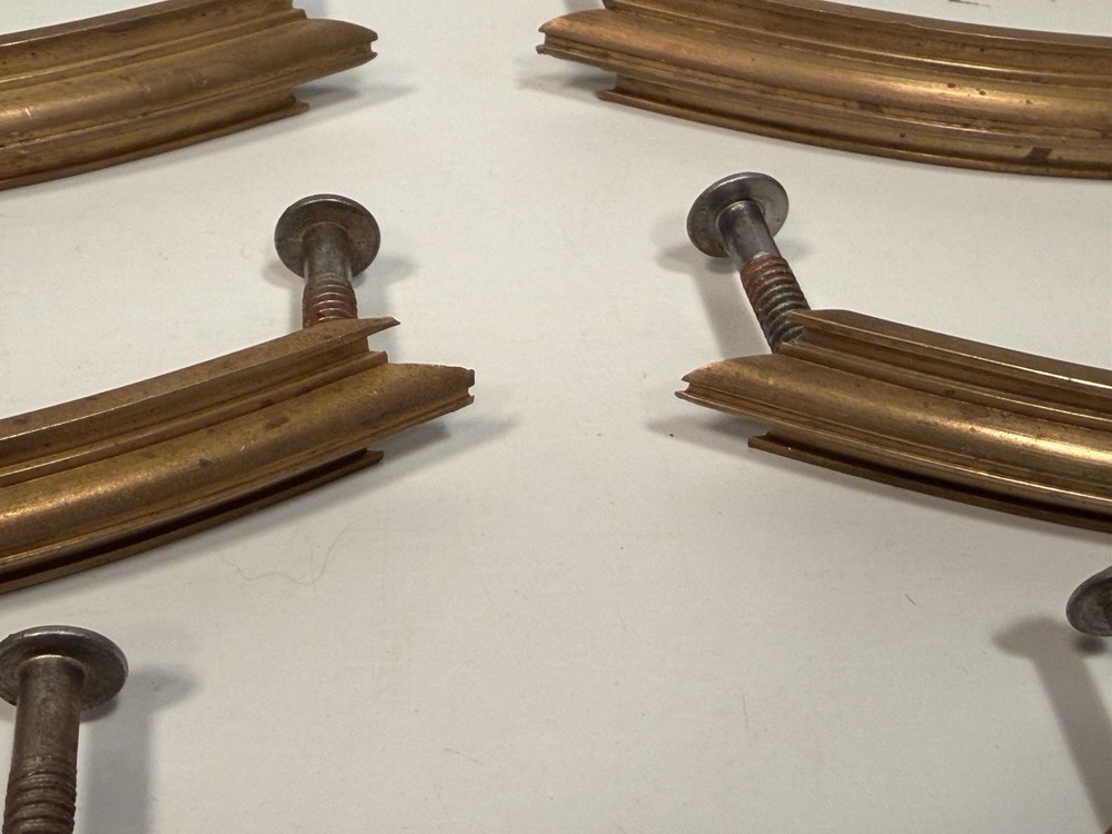 Set of 9 Art Deco Bakelite & Brass Drawer Pulls / Handles.