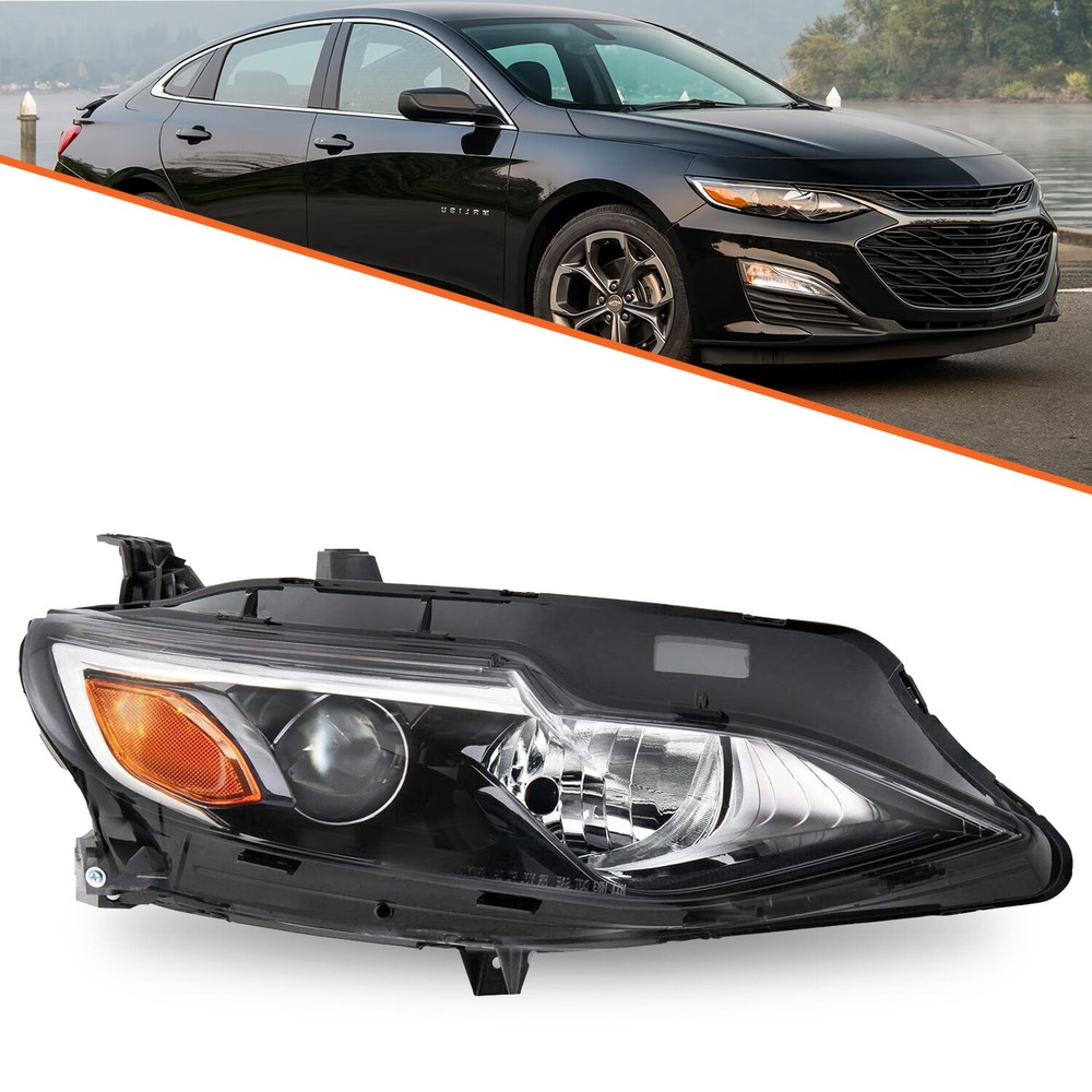 For 2019-2024 Chevy Malibu Halogen Headlight w/ Bulbs Right Passenger Side 19-24