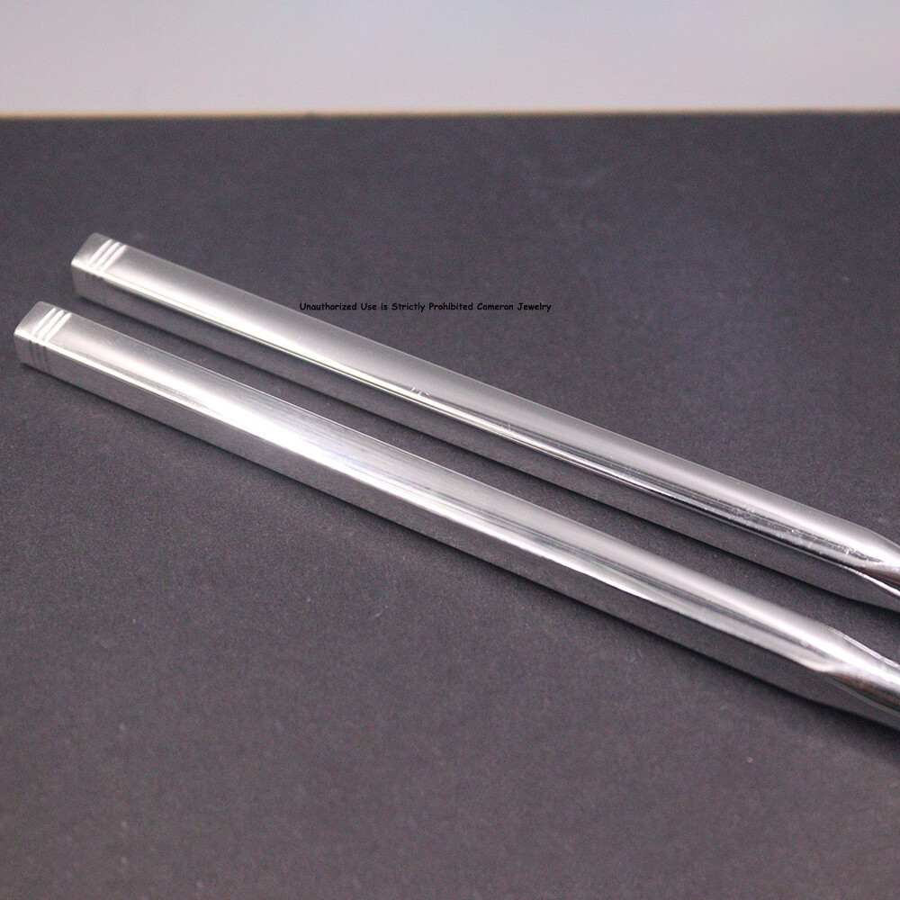 Solid S999 Fine Silver 999 Healthy Square Chopsticks Dinnerware 36-37g 8inch