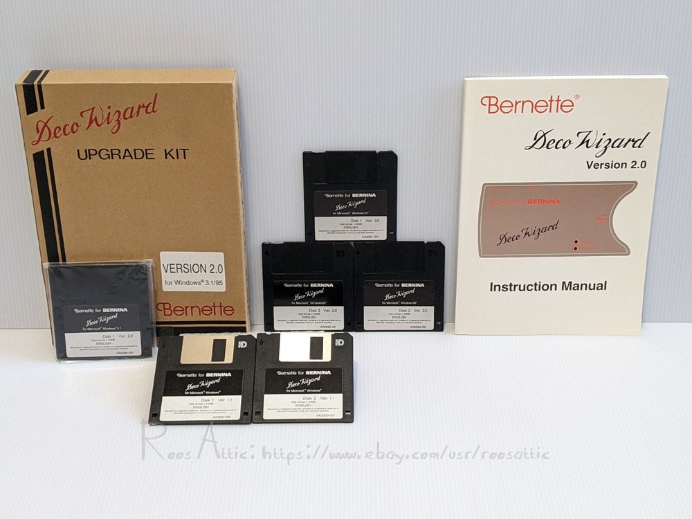 Bernette Deco Wizard V1.1 V2.0 Upgrade Kit RS232C ~Software/Manual Only: Vintage