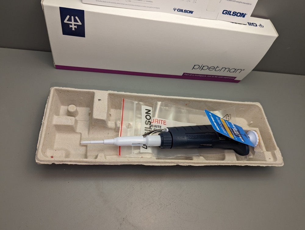 New Gilson PIPETMAN P2, 0.2- 2 µL, Metal Ejector