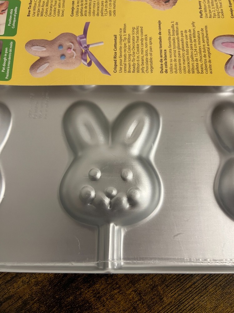 Wilton Bunny Cookie Pan NEW easter spring bakeware treat rabbit stick 2105-2957