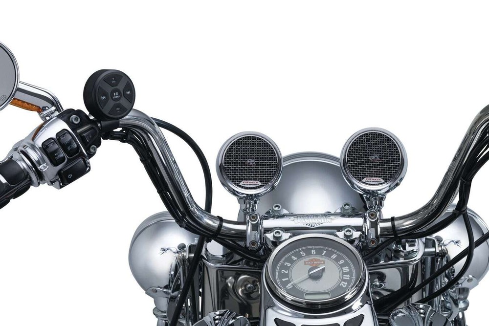 Kuryakyn RoadThunder Chrome Speaker Pods & Bluetooth? Audio Controller MTX