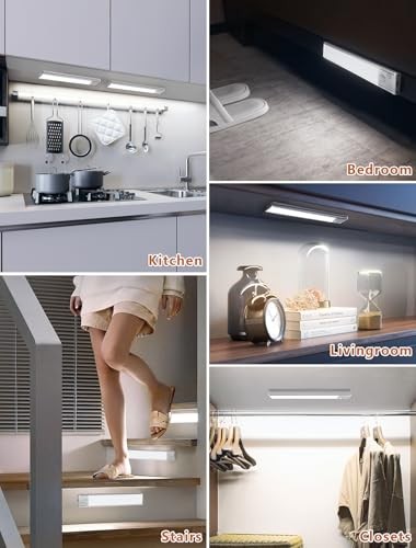 Under Cabinet Motion Sensor Lighting: 8 Inch Dimmable 8 inch White 4 Pack