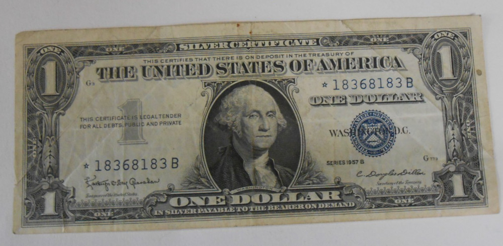 1957 Silver Certificate Star Note AVERAGE CIRCULATED - * 18368183 B