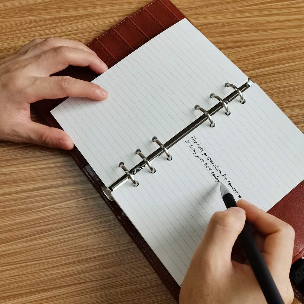 200 Sheets A6 Lined Paper for Filofax Personal Binder 200 Sheets, White