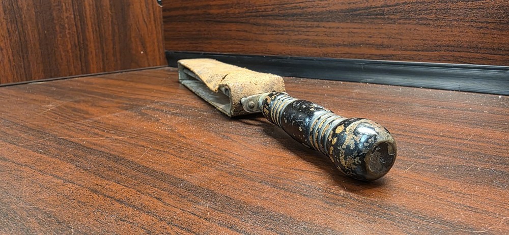 Antique Leather Blade Strop Razor Sharpener Wood Handle