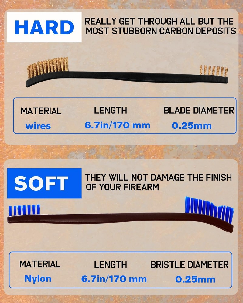 30 Pack Gun Cleaning Brushes Set Included:25 Nylon7-Inch Double-Ended blue