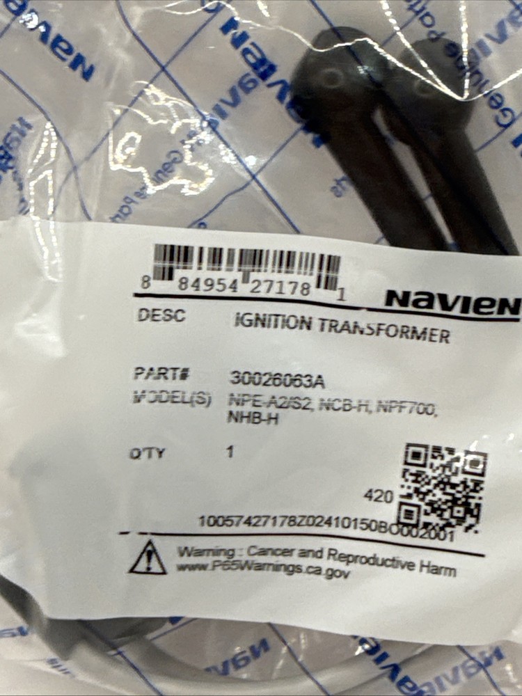 Navien 30026063A Ignition Transformer For NPE-A2/S2, NCB-H, NPF700, NHB-H New