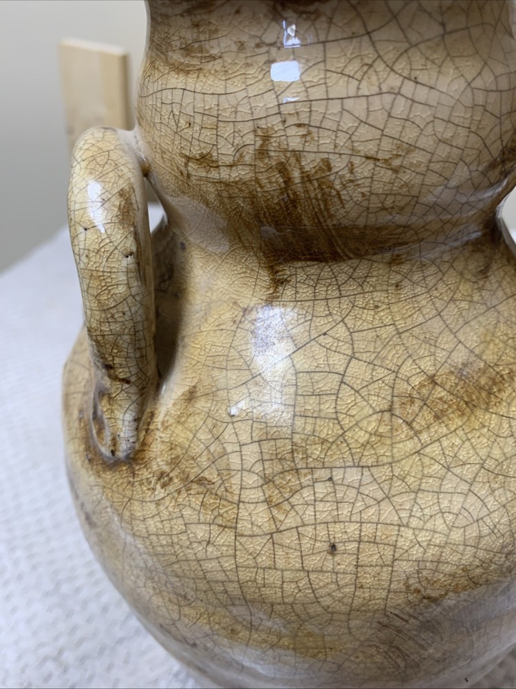 2 Tone Pottery Vase 11 In Tall