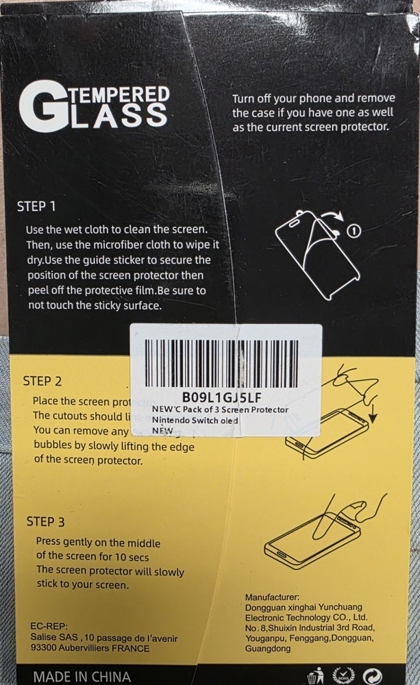 3 Pack Premium Glass Screen Protector Nintendo Switch Oled