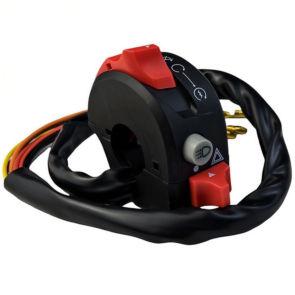 Motorcycle Handlebar Control Switch with 3 Functions for 22mm Handlebar Use