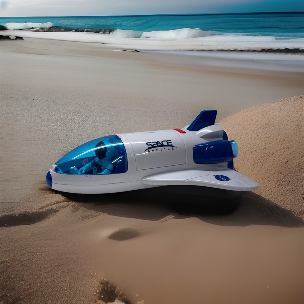 9” Space Shuttle Ship, Pilot, Lighted Engines Sound, By Play Mind, Works