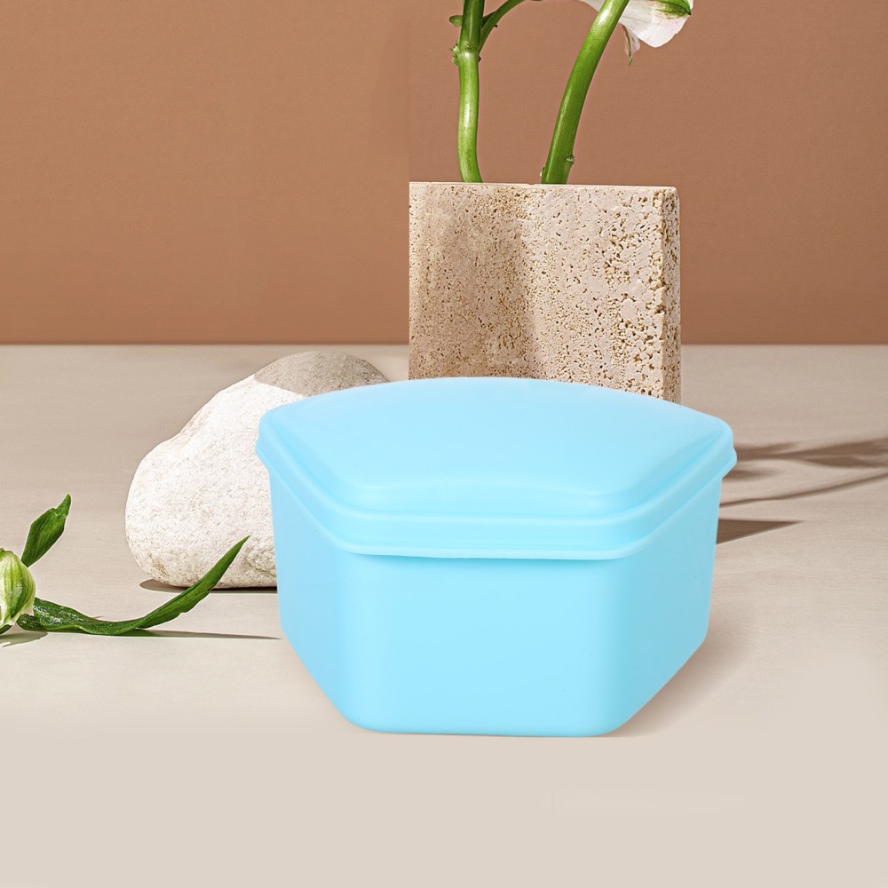 4 Pcs Retainer Travel Case Soaking Denture Soaker Container Leakproof