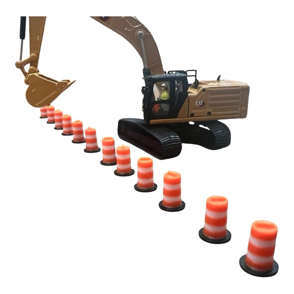 Scale Model Traffic Safety Drum Scale Model 1/64 12 Pack