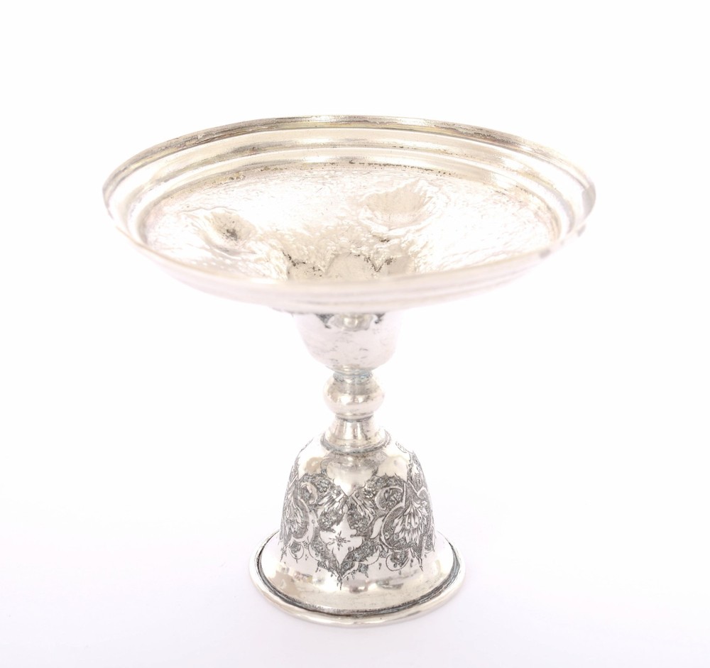 Persian Islamic Solid Silver Repousse Candlestick Candle Holder Marked 135 Gram