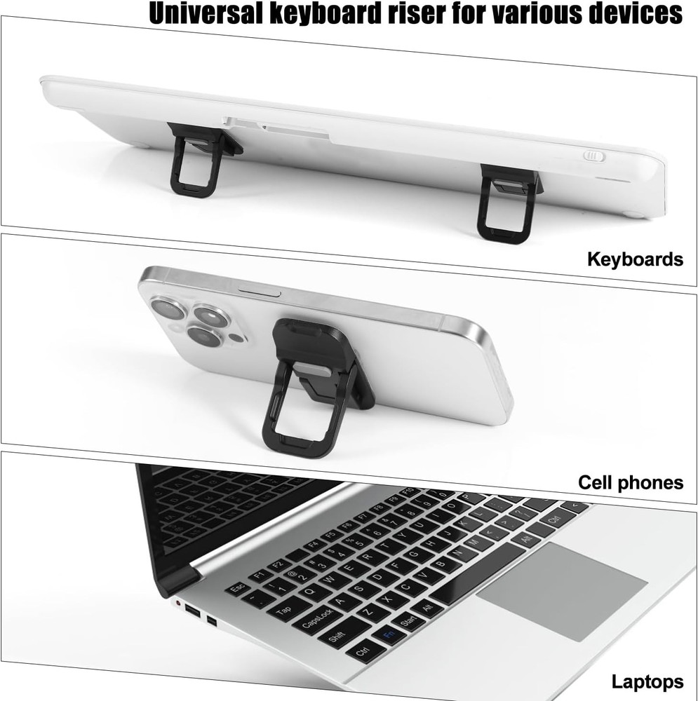 2pcs Flip Computer Keyboard Stand for Desktop, Mini Laptop Cooling Leg black