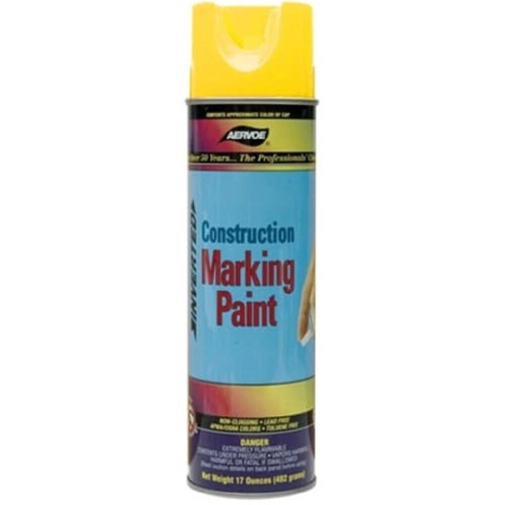 Aervoe Yellow Construction Marking Paint 20 oz. 12-Pack #252