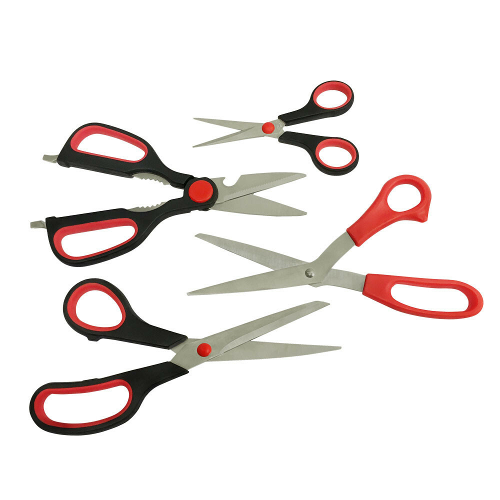 4 Pc Stainless Steel Assorted Scissors Set