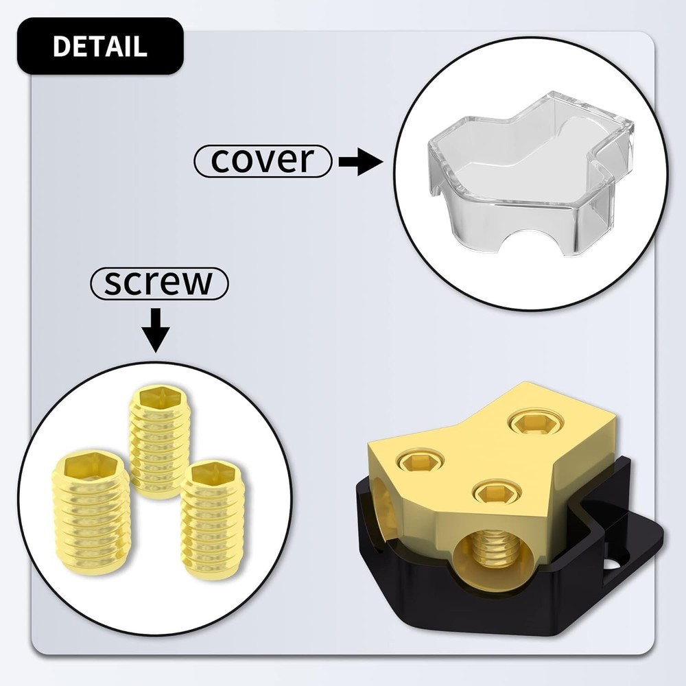 Durable Car Audio Splitter Power Distribution Block - Stable Current - 2pcs