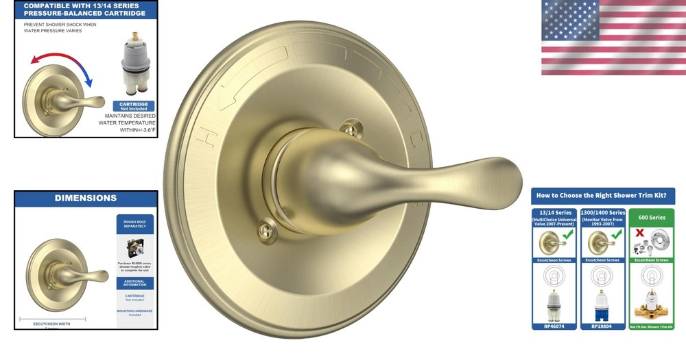 Single-Function Shower Trim Kit, Champagne Bronze