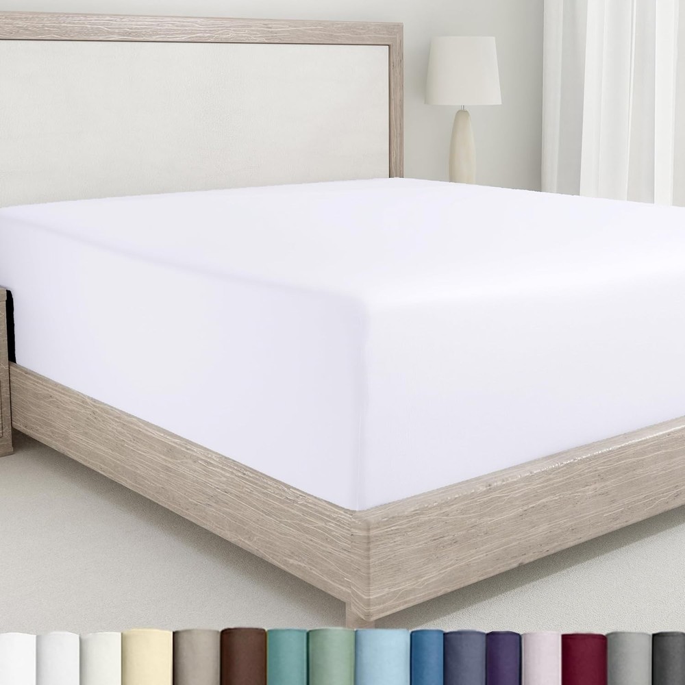 Queen Fitted Sheet Only - 100% Micro 400 Thread Count Sateen, Deep Pocket Fitte
