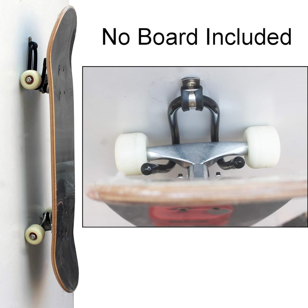 Space-Efficient Wall-Mount Skateboard Hanger - Adjustable & Stylish Design