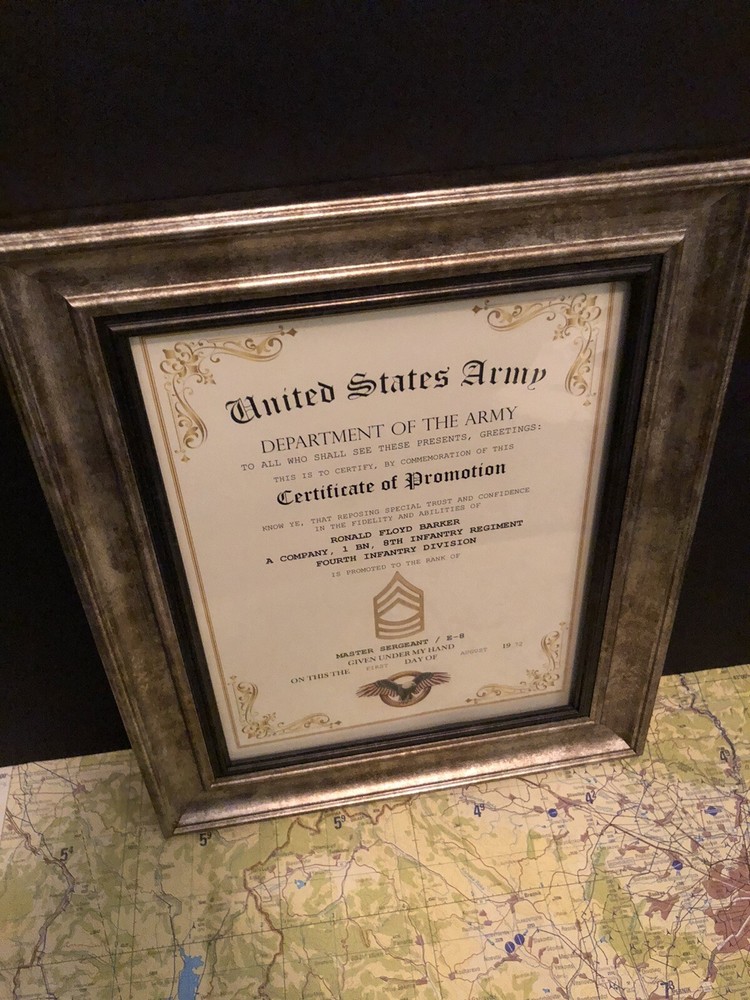 MASTER SERGEANT / MSG (E-8) U.S. Army ~ Commemorative Promotion Certificate