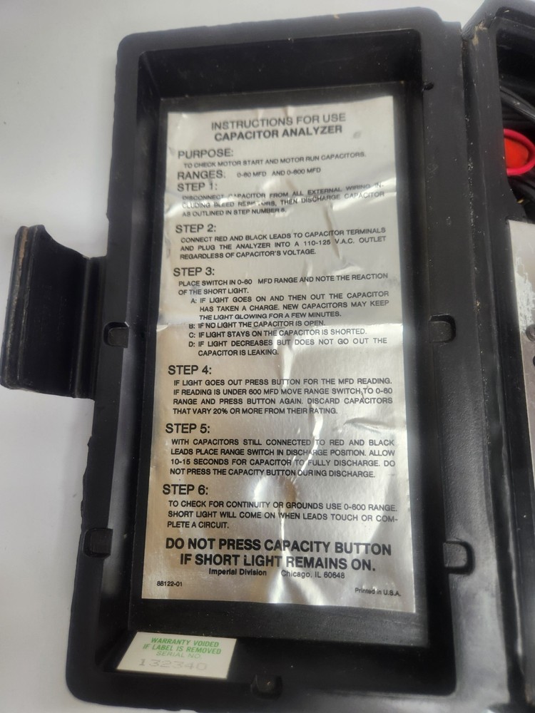 Annie A-4Hermetic Unit Capacitor Analyzer Imperial with Case