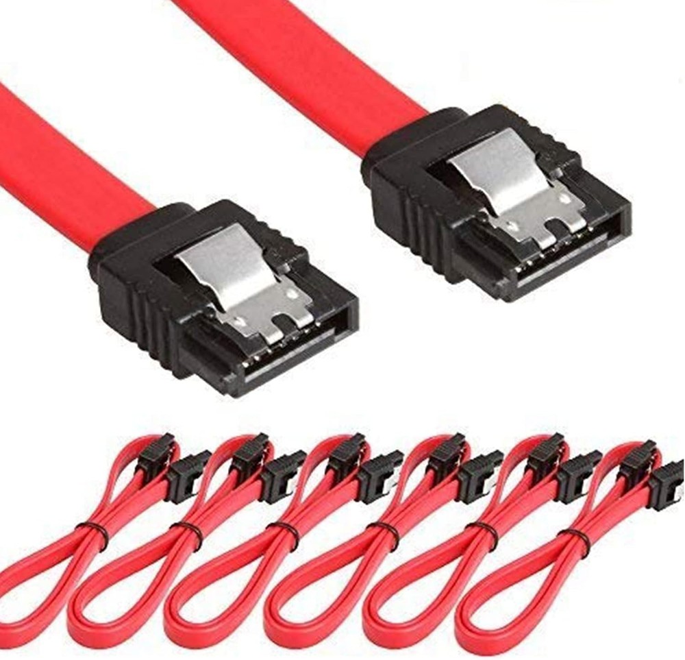 6 Pack Straight SATA III Cable 6.0 Gbps 18 Inches (red)