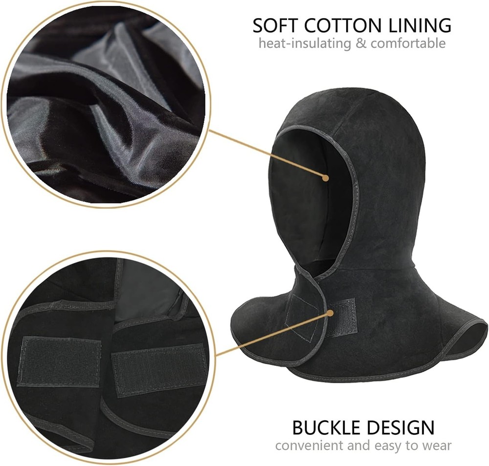 Welding Hood, Flame-Retardant Protective Welding Cap with Neck Shoulder Drape...