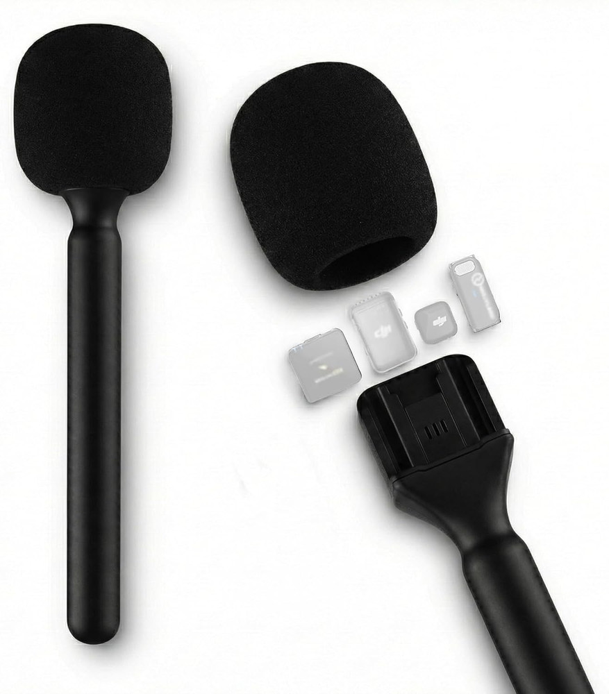 Wireless Microphone Handheld Adapter Stick - Interview Handle Mount for DJI Mic