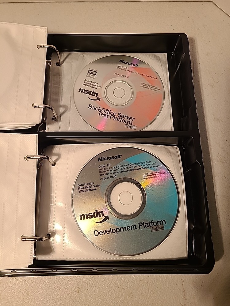 MICROSOFT MSDN Software Discs w/Storage Case Lot of 43
