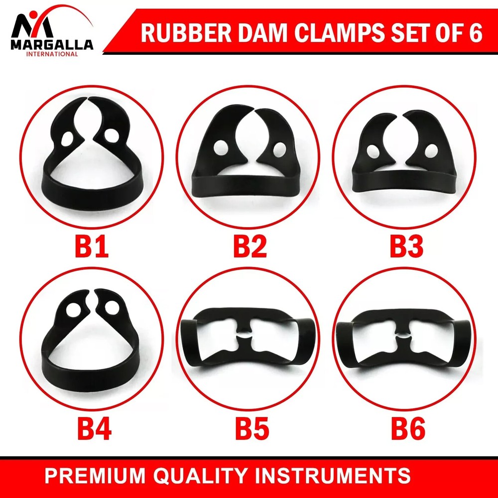 Rubber Dam Starter Kit with Frame Light Ivory Clamp Forceps Dental Instruments