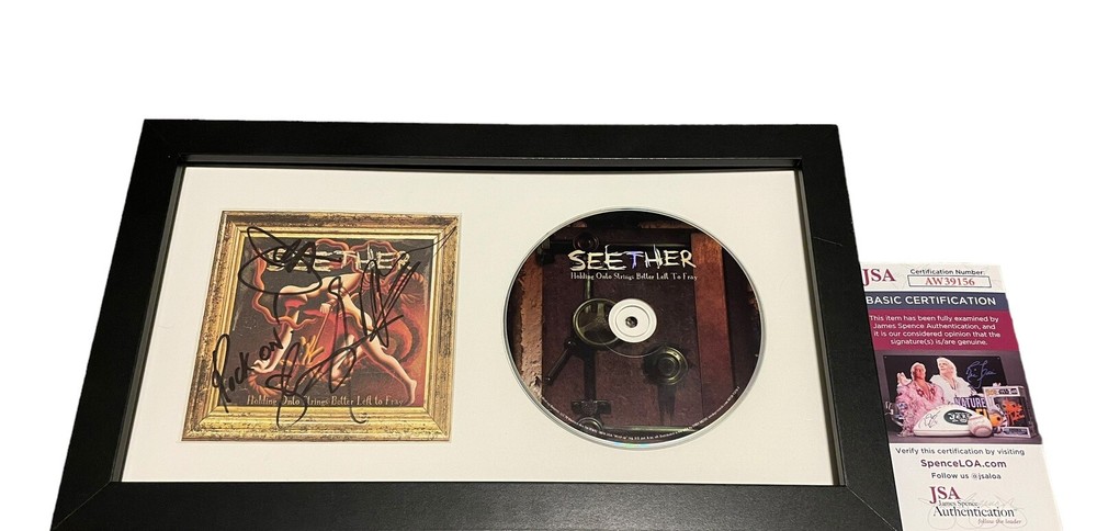 SEETHER SIGNED AUTOGRAPH x3 HOLDING ONTO STRINGS LEFT FRAMED CD SHAUN +2 JSA COA