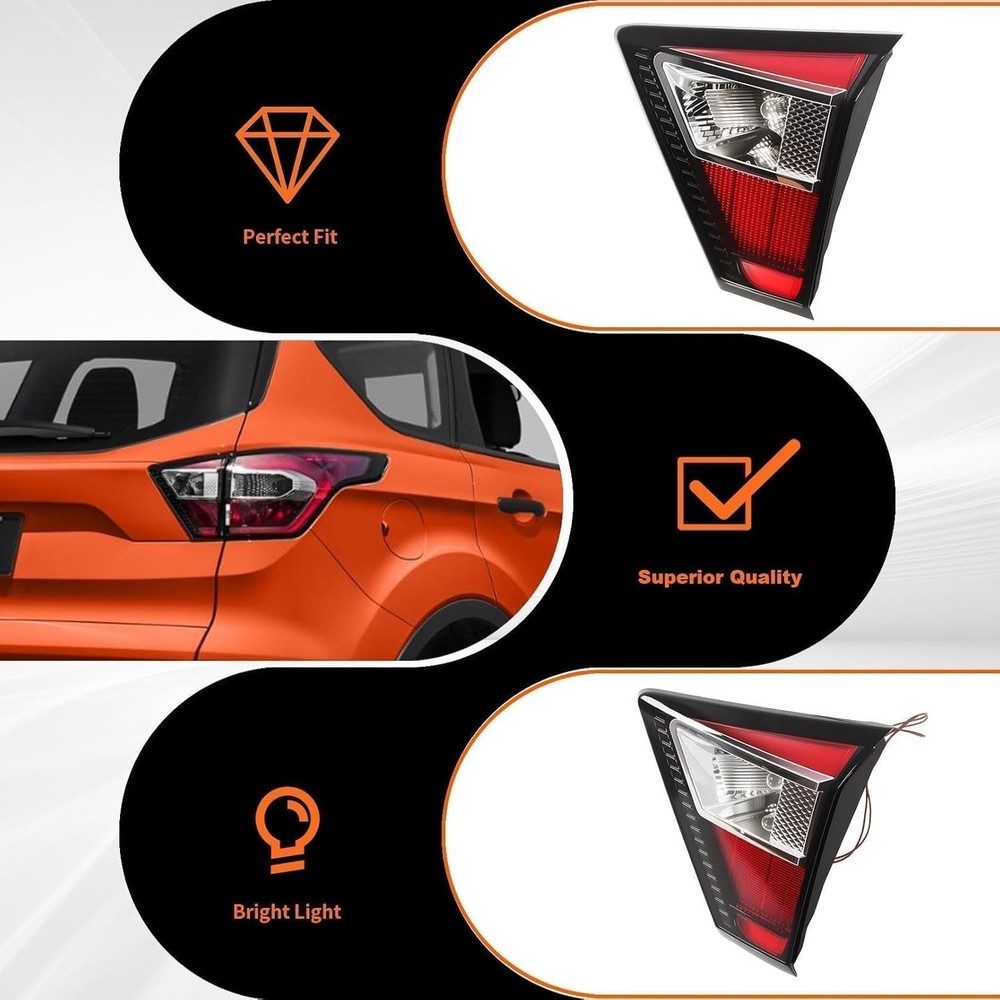 Right Inner Tail Light Assembly Compatible with 2017 2018 2019 Escape Passenger