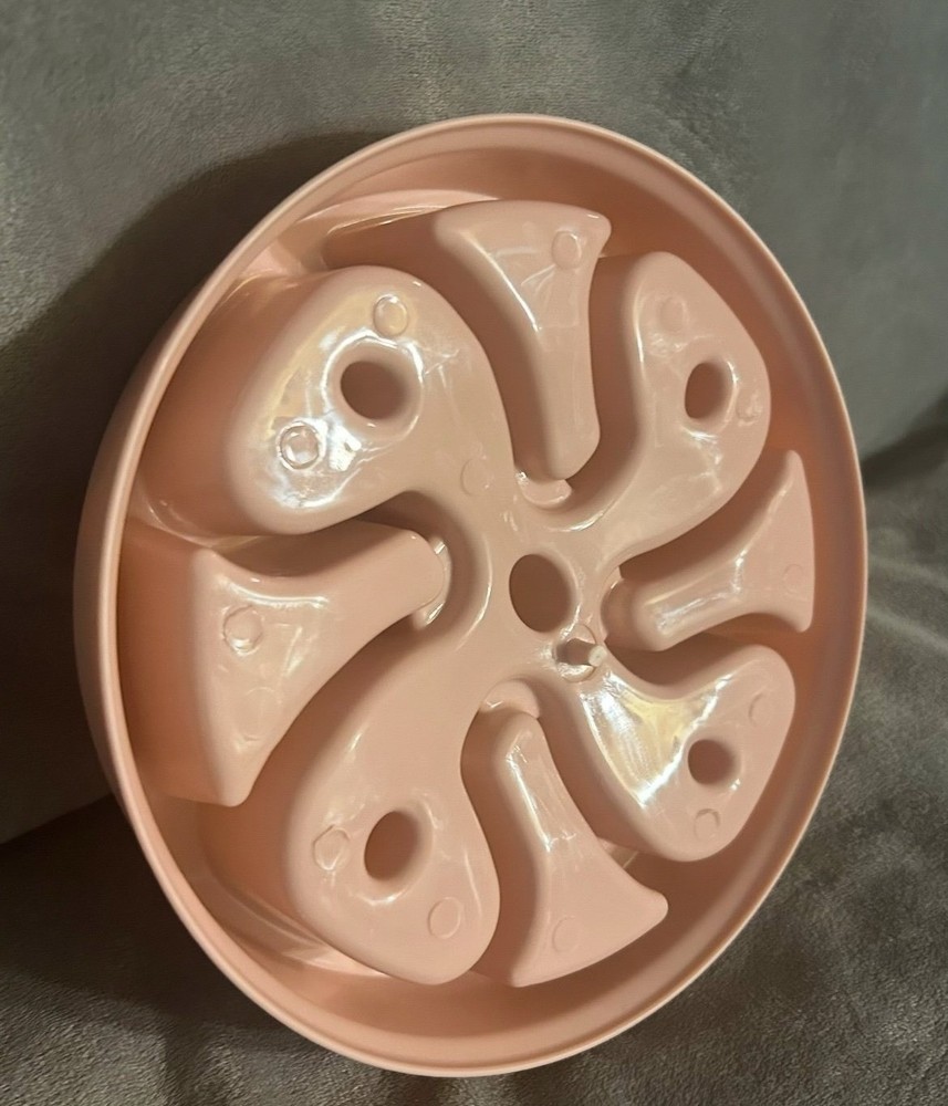 Pet Slow Down Feeding Dish, 8" Pink