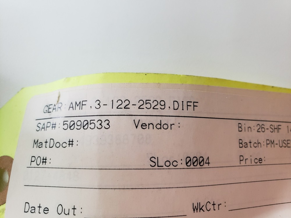 AMF Bakery Cooler 3-122-2529 Gear