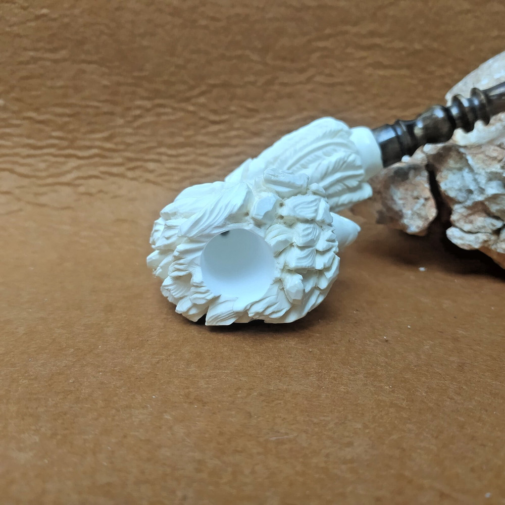 Big Size Eagle Head Meerschaum Pipe with Fitted Case