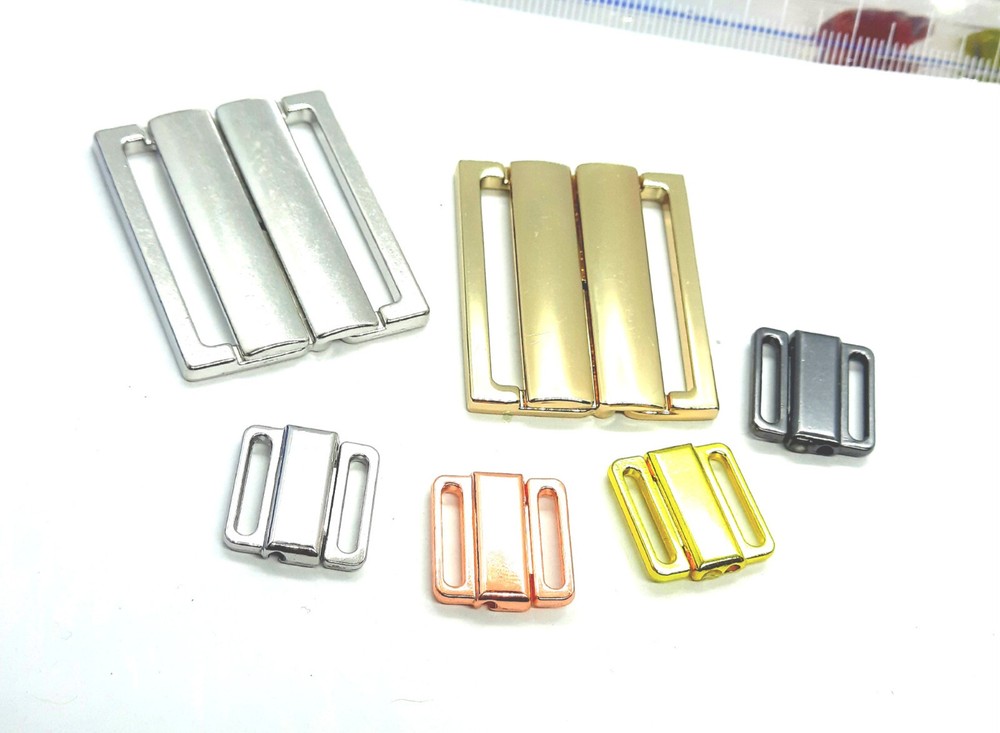 2 piece 12mm or 30mm bikini front closure metal, strap strap clasp