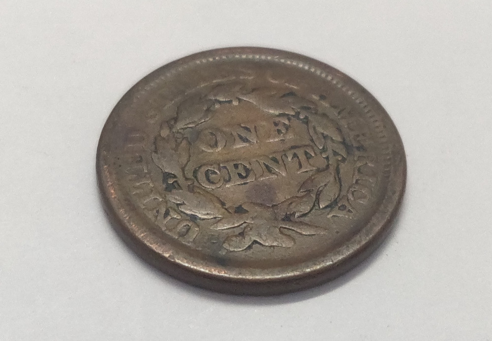 1856 LARGE CENT SLANTED 5