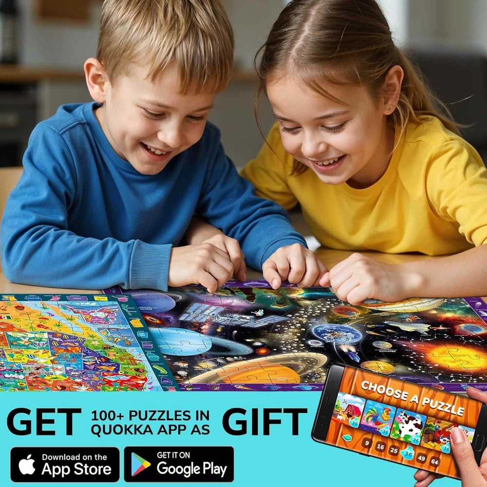 Educational World Map Space Puzzle Set