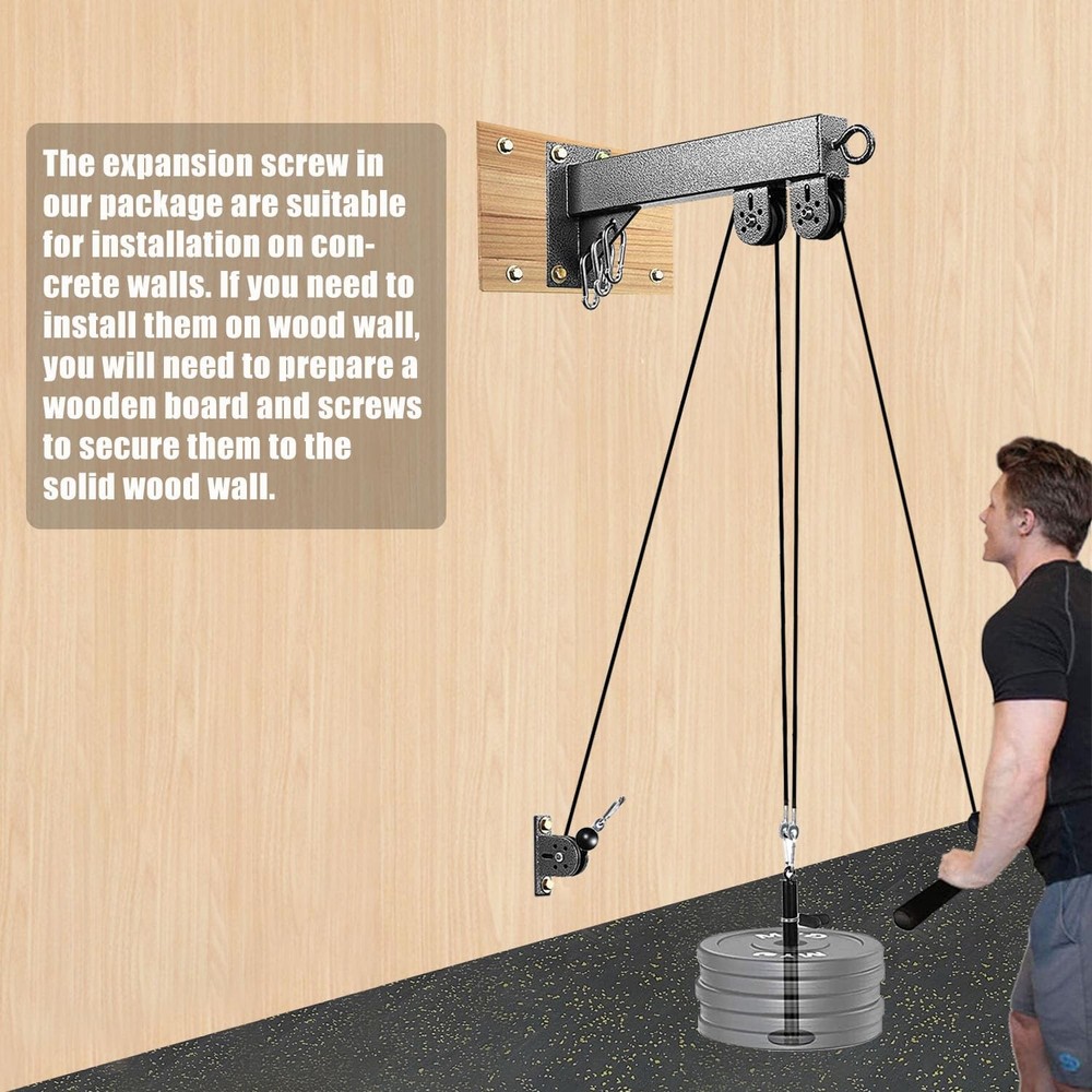 Wall Mount Pulley System for Gym - Lat Pull Down & Low Row Cable Machine